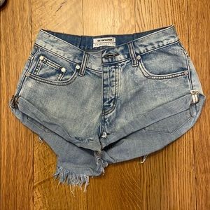 Light blue denim shorts